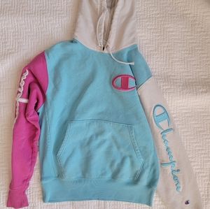 Mens Champion Reverse Weave Color Block Hoodie